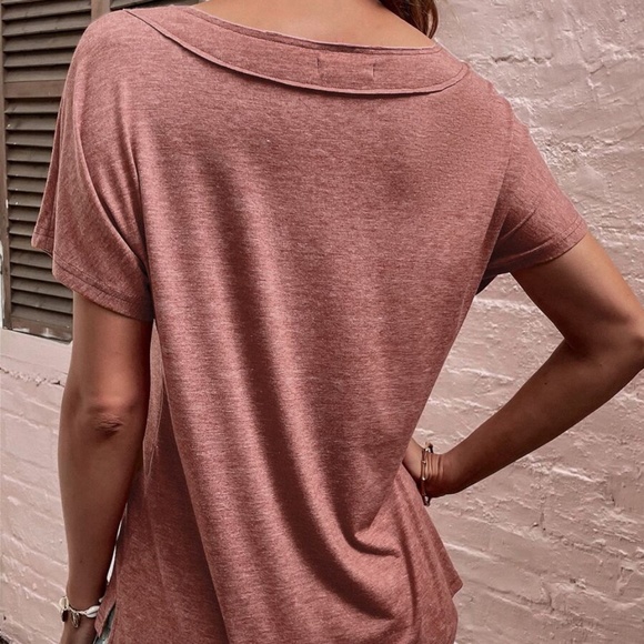 Cozy Mocha Brown V neck Dolman Sleeve Top - Picture 7 of 12